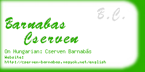 barnabas cserven business card