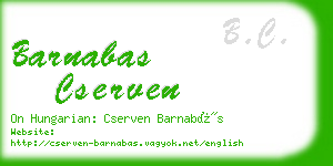 barnabas cserven business card